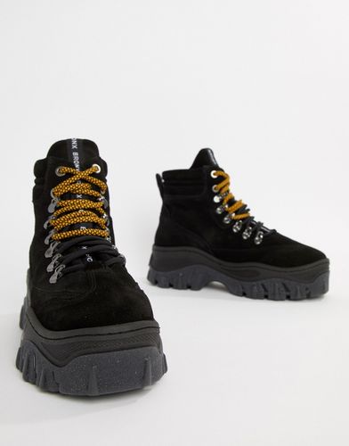 Jaxstar Hiking black suede chunky hightop sneakers