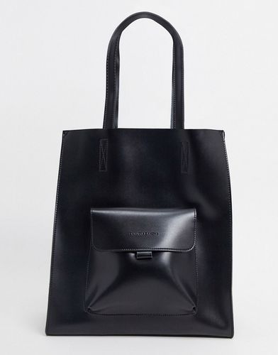 large tote bag with front pocket in black