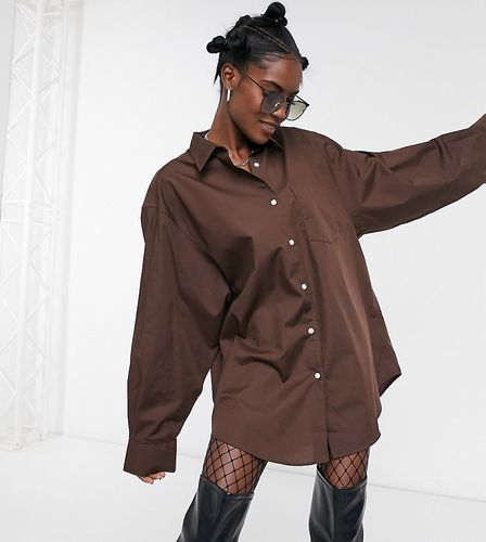oversized dress shirt in brown