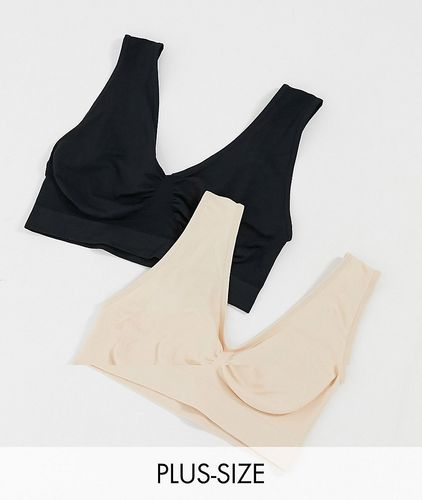 Curve - Confezione da 2 brassière senza cuciture beige e nera-Multicolore