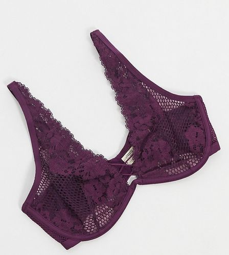 Plus - Skye - Reggiseno ad apice alto con dettagli in pizzo bordeaux-Rosso