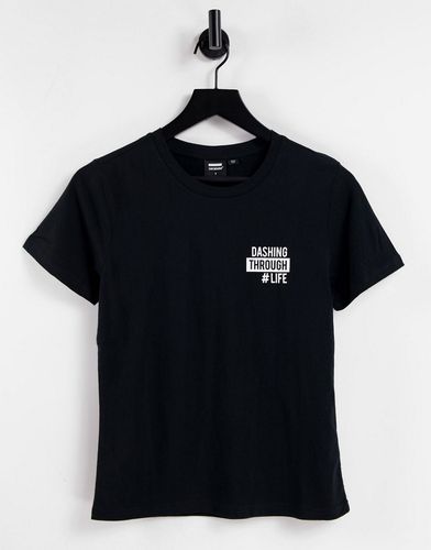 luna - T-Shirt nera con logo-Nero