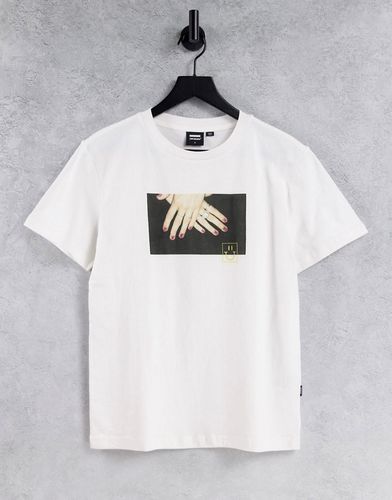 Melrose - T-shirt bianca con logo sul davanti-Bianco