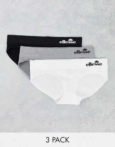 Confezione da 3 slip senza cuciture in nero bianco e grigio a coste