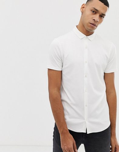 slim fit short sleeve shirt in white