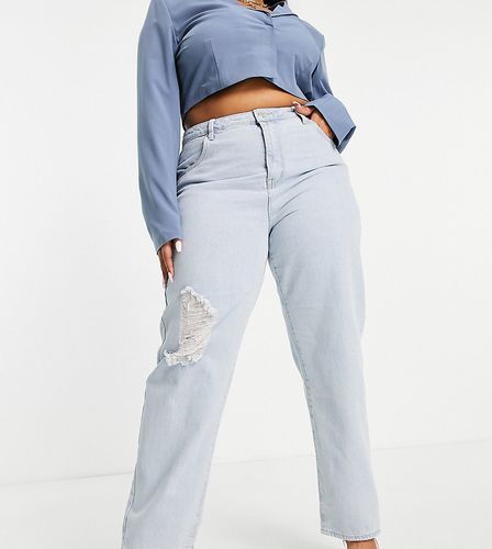 Esclusiva In The Style Plus x Naomi Genes - Dad jeans azzurri-Blu