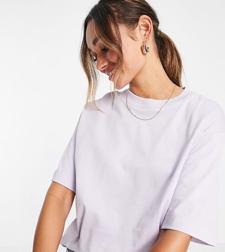 Esclusiva Selected - Unisex - T-shirt oversize in cotone organico lilla in coordinato-Viola