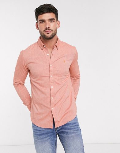 Steen slim long sleeve shirt-Orange