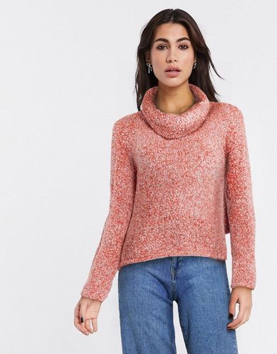 Maglione accollato rosso-Rosa