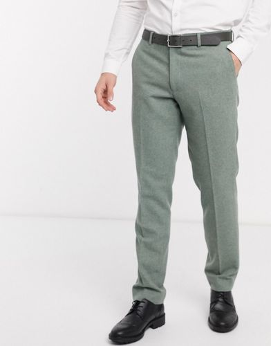 slim fit wedding summer tweed suit pants-Green