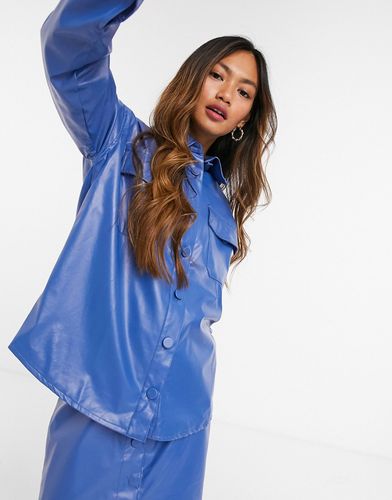 boyfriend PU shirt in blue