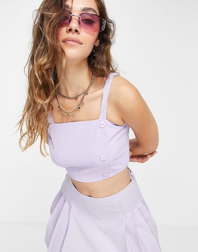 Crop top lilla in coordinato-Viola