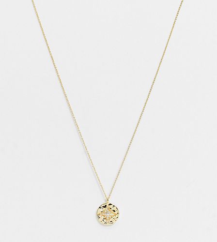 necklace with circle pendant with molten pave in gold plate