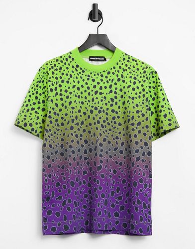 bright cheetah oversized T-shirt in green multi