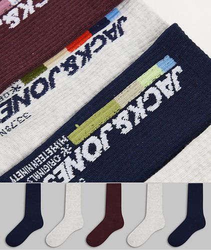 Confezione da 5 paia di calzini multicolore con logo