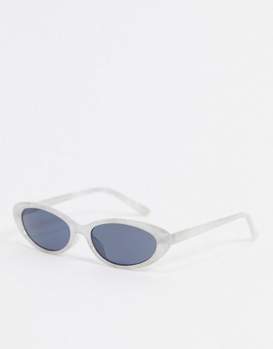 round sunglasses in white marble