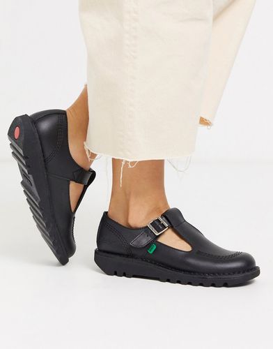 Kick T - Scarpe con cinturino a T in pelle basse nere-Nero