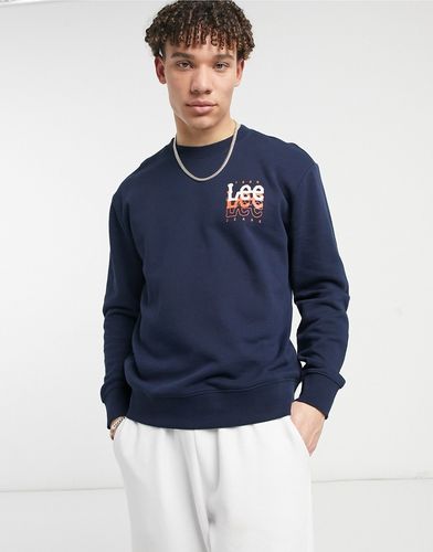small logo crew neck sweatshirt in navy