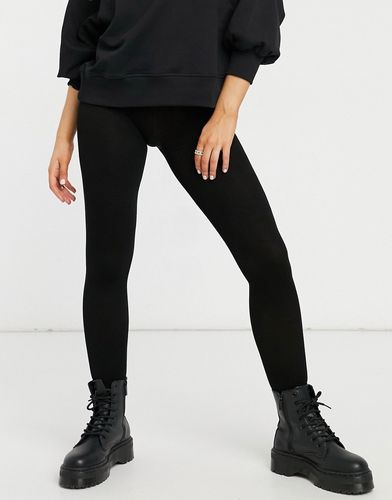 eco viscose ribbed leggings in black