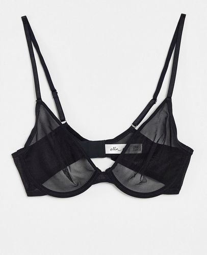 Tina - Reggiseno con ferretto in rete trasparente nero