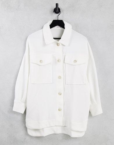 Camicia giacca bianca con bottoni sul davanti-Bianco