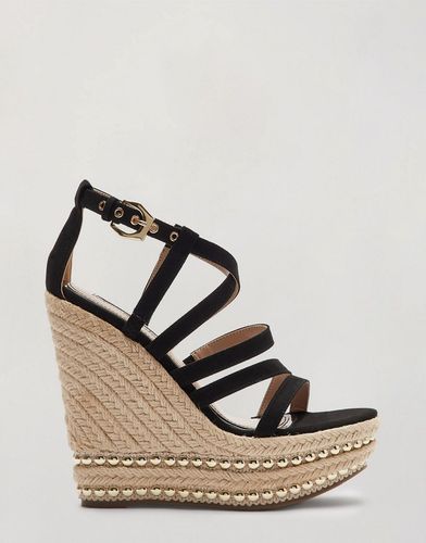 heeled wedges with stud detail in black