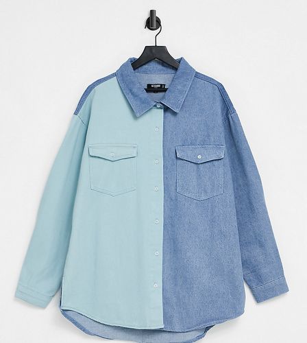 Camicia oversize blu colorblock