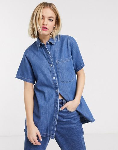 Katja - Camicia di jeans a maniche corte blu medio