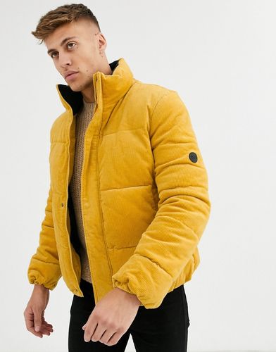 cord puffer jacket-Yellow