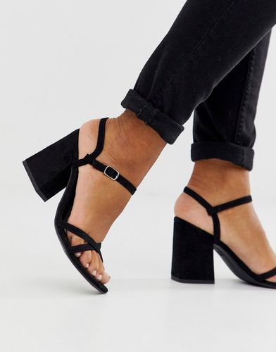 low block barely there sandal in black PU