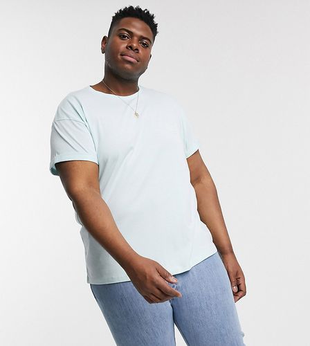 Plus embroidered sun check print t-shirt in mint green
