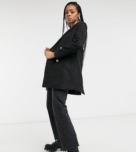 soft textured oversized blazer coat in black