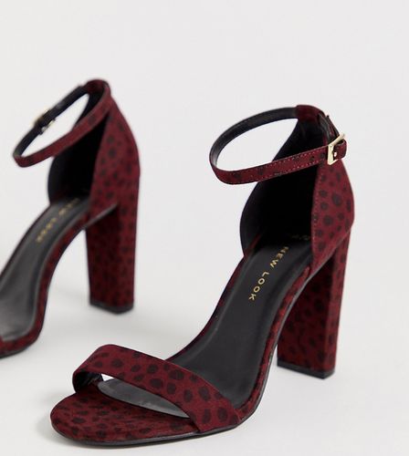 cheetah block heel in red