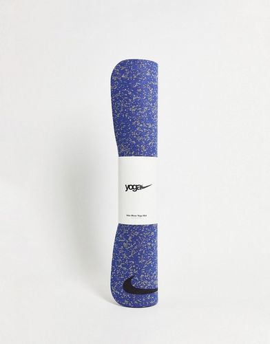 Tappetino da yoga blu con logo e spessore di 4 mm