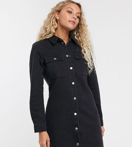 denim shirt dress washed black