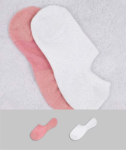Confezione da 2 paia di calzini in cotone organico rosa e bianco glitterato-Multicolore