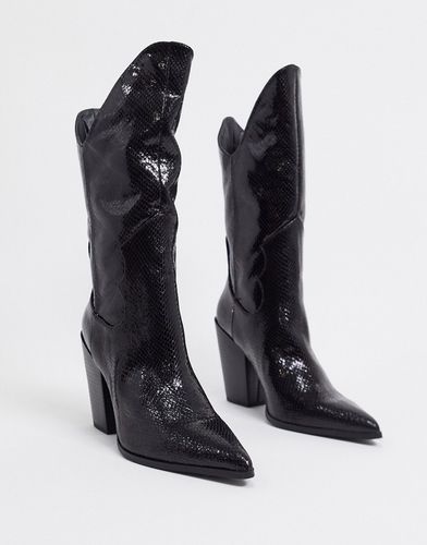 Dynasty western knee boots in black