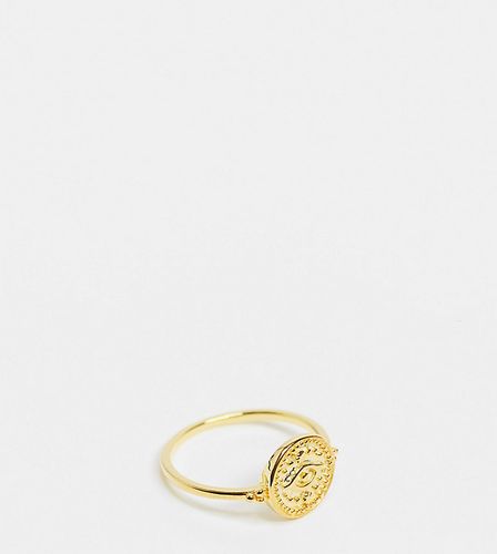sterling silver skinny gold plated skinny ring with coin eye detail