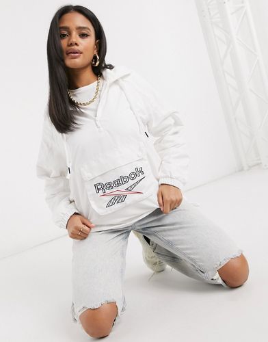 large logo over the head logo jacket in white