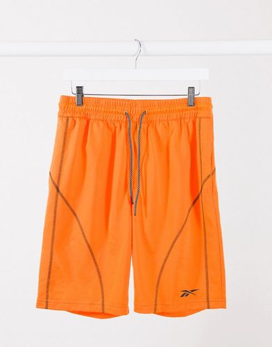 Training seam detail sweat shorts in orange