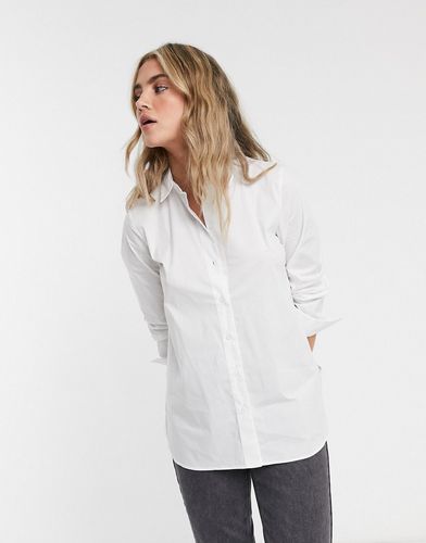 Femme - Camicia bianca in cotone organico con zip laterale-Bianco