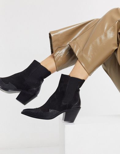 western heeled chelsea boots in black