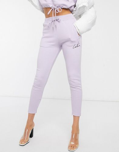 tapered motif jogger in lilac-Purple