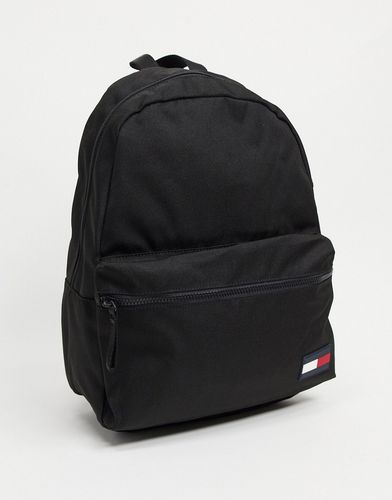 nylon backpack with flag logo in black