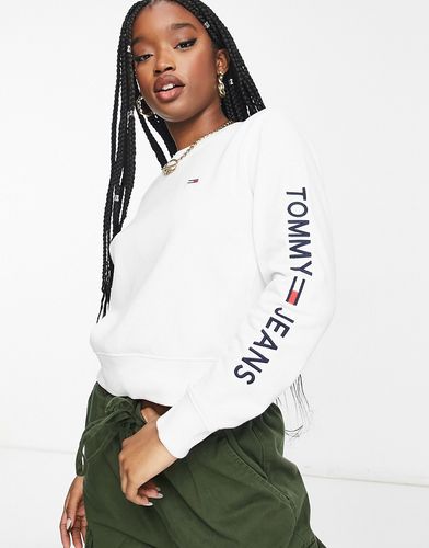 logo sleeve sweatshirt in white