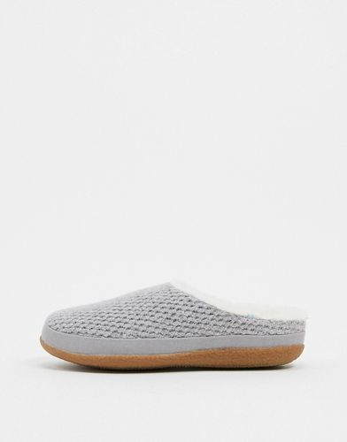 Ivy knit fluffy lined slippers in gray-Grey