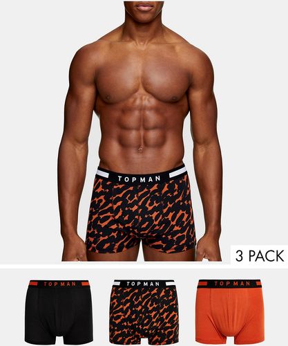 3 pack trunks in black orange and leopard print