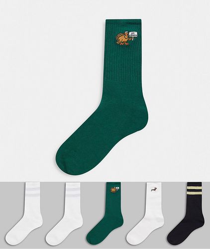 5 pack Christmas icon socks in multi