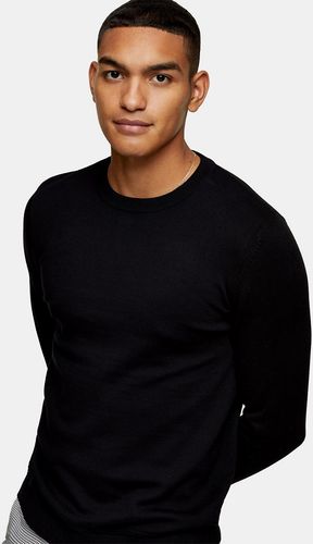 long sleeve ess crew sweater in black