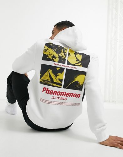 'Phenomenon' print hoodie in white